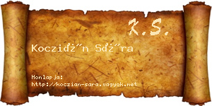 Koczián Sára névjegykártya